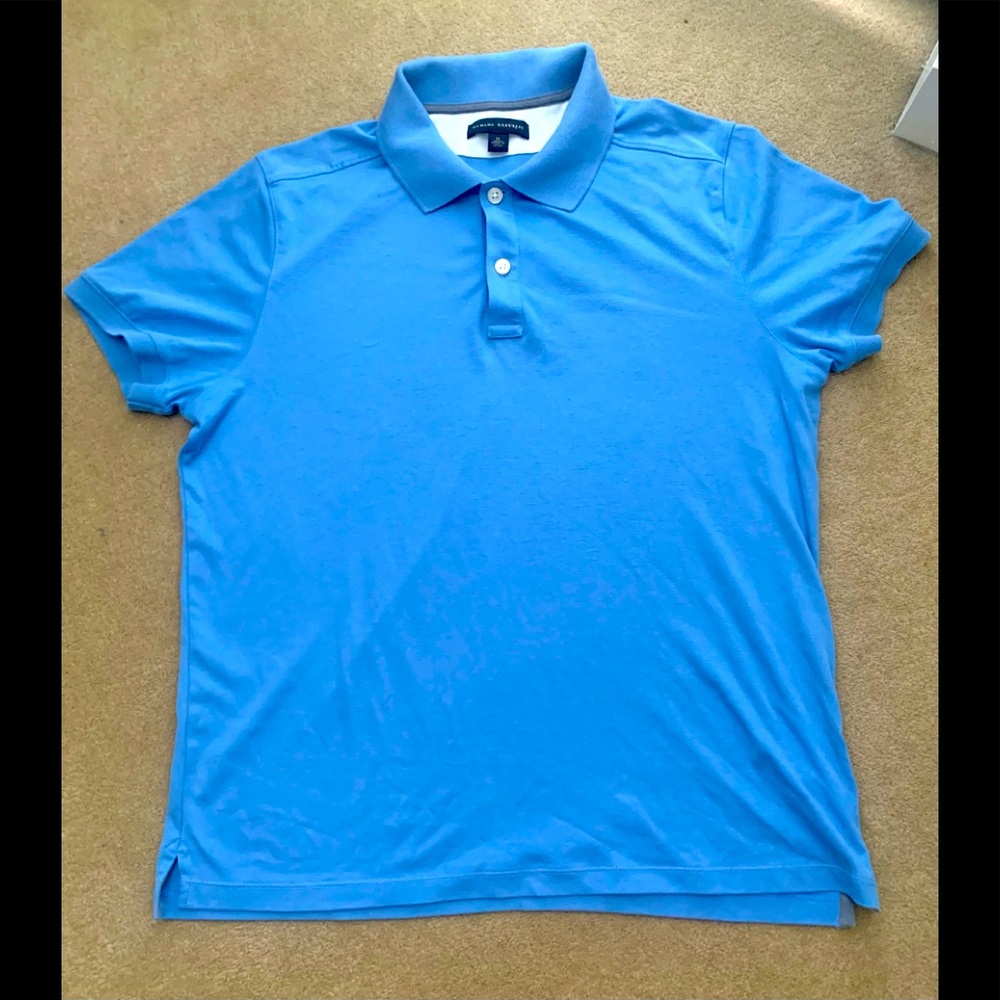 Banana Republic Mens Baby Blue luxury soft polo, M